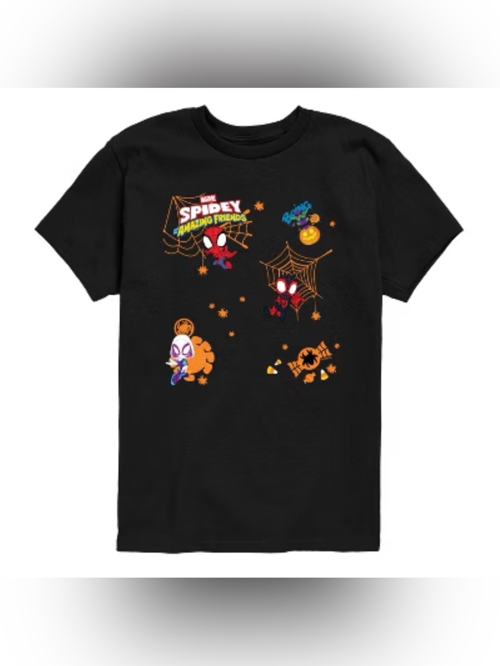 Gildan Men’s Black Spidey & His Amazing Friends Halloween Graphic Tee XXL NWT